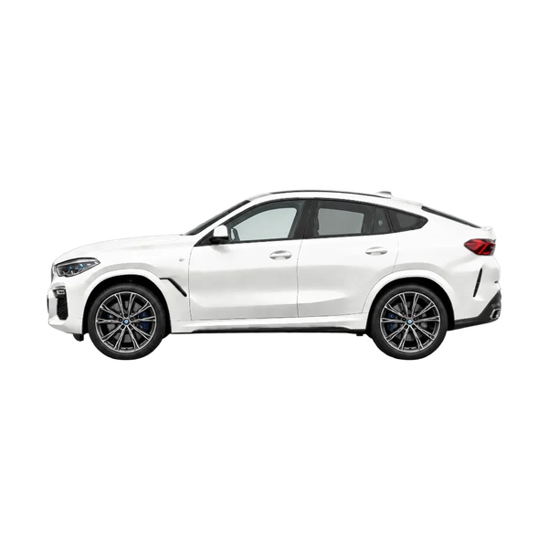 white 2027 BMW X6 side (facing left) view