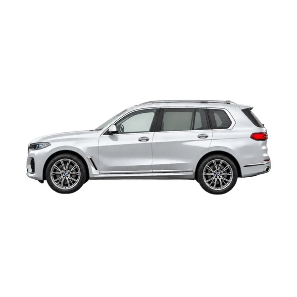 BMW X7 2019 argent, vue côté (vers la gauche)