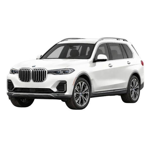 ホワイトの2020 BMW X7(フロントスリークォーター(左向き)ビュー)