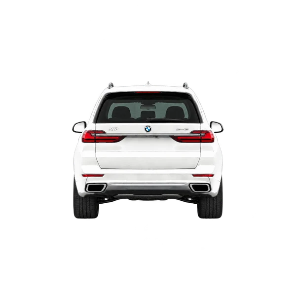 ホワイトの2020 BMW X7(リアビュー)