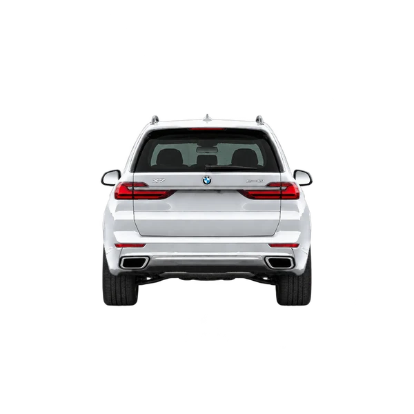 BMW X7 2021 en plateado, vista trasera