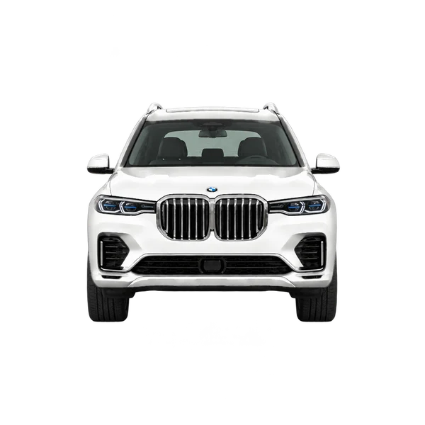 BMW X7 2021 en blanco, vista frontal