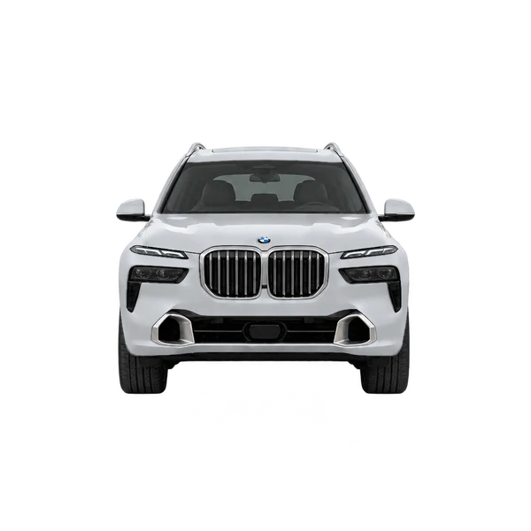 BMW X7 2024 باللون فضي، منظر أمامي