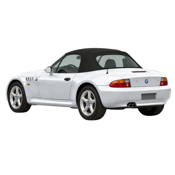 BMW Z3 1997 باللون فضي، منظر ثلاثة أرباع خلفي (باتجاه اليسار)
