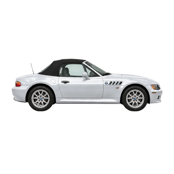 BMW Z3 1997 باللون فضي، منظر منظر جانبي (باتجاه اليمين)