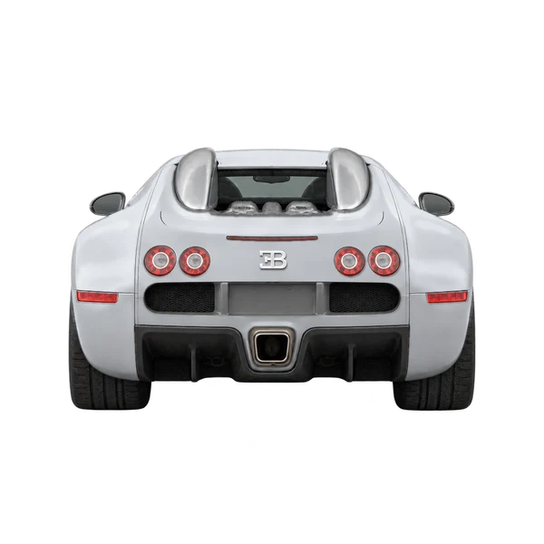2005 Bugatti Veyron in Silber, Ansicht: Heck