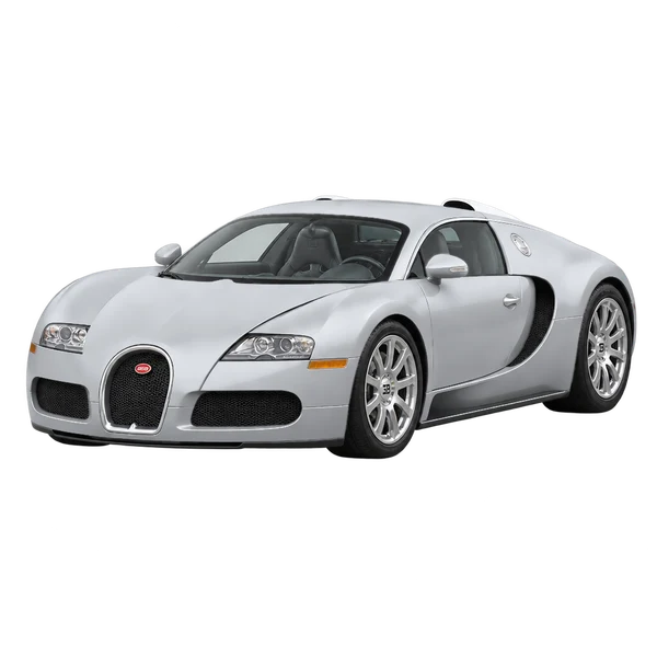 2010 Bugatti Veyron in Silber, Ansicht: Dreiviertelansicht vorne (nach links gerichtet)