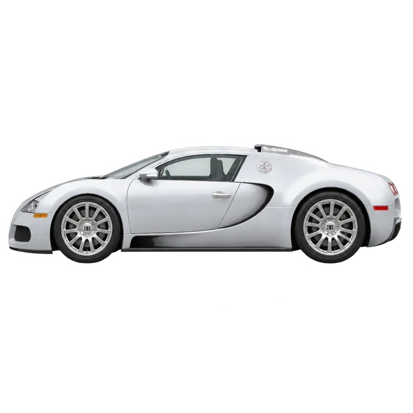 2010 Bugatti Veyron in Silber, Ansicht: Seite (nach links gerichtet)