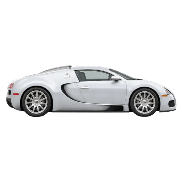 2010 Bugatti Veyron in Silber, Ansicht: Seite (nach rechts gewandt)