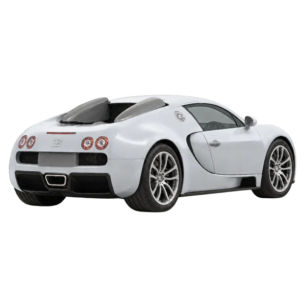 2015 Bugatti Veyron in Silber, Ansicht: Dreiviertelansicht hinten (nach rechts gewandt)
