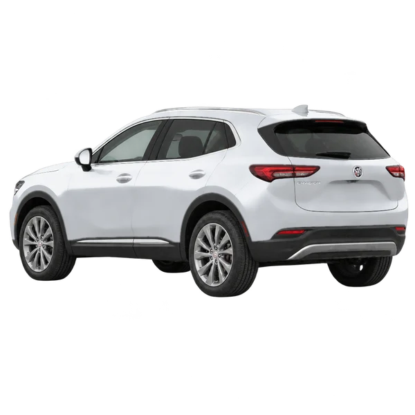 2021 Buick Envision in Silber, Ansicht: Dreiviertelansicht von hinten (nach links gerichtet)