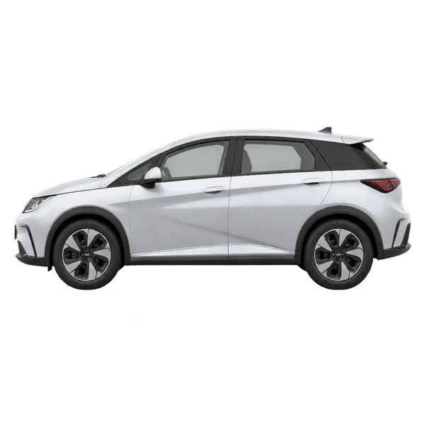 BYD Dolphin G 2026 prata, vista lateral (voltada para a esquerda)