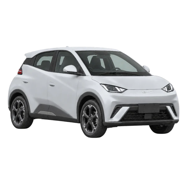 2024 BYD Dolphin Mini in Silber, Ansicht: Dreiviertelansicht vorne (nach rechts)