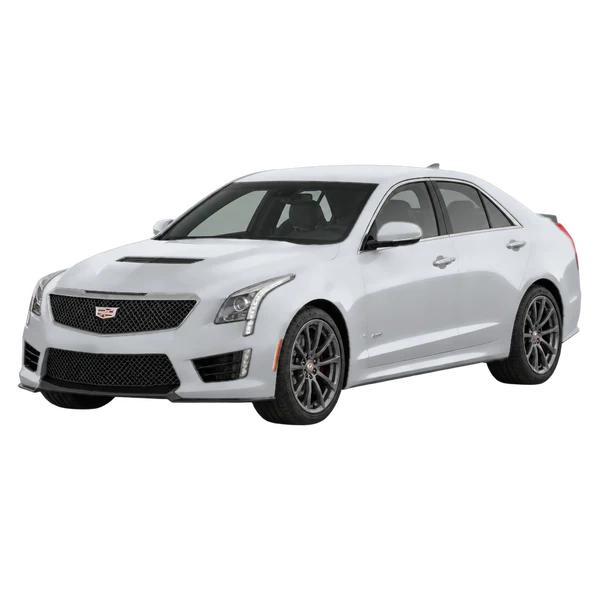 Cadillac ATS-V 2016 prata, vista dianteira em três quartos (voltada para a esquerda)