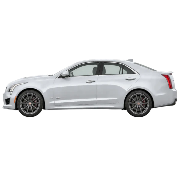 Cadillac ATS-V 2016 prata, vista lateral (voltada para a esquerda)