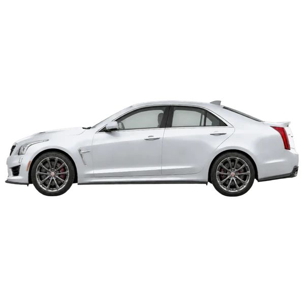 Cadillac ATS-V 2017 prata, vista lateral (voltada para a esquerda)
