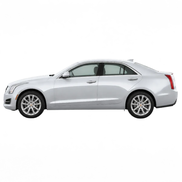 Cadillac ATS 2018 prata, vista lateral (voltada para a esquerda)