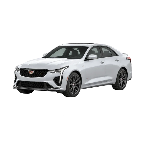 2022 Cadillac CT4 V in Silber, Ansicht: Dreiviertelansicht vorne (nach links gerichtet)