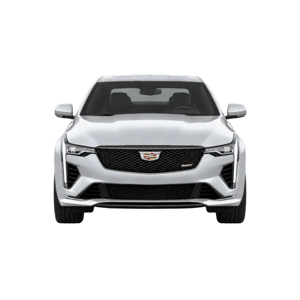 Cadillac CT4 V 2024 en plateado, vista frontal