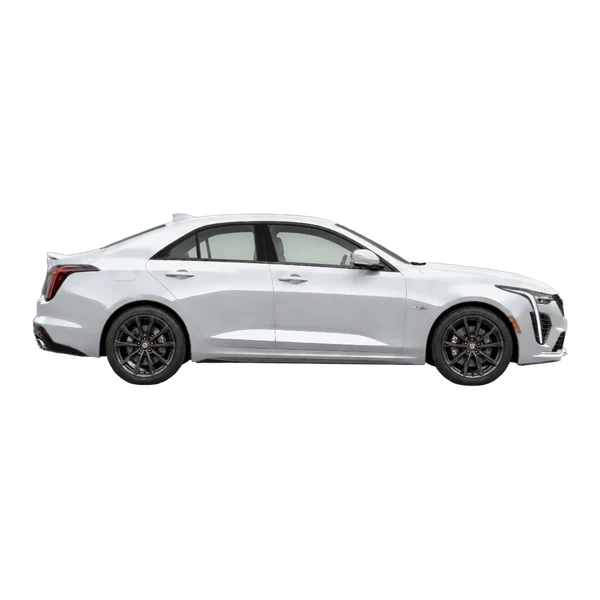 2025 Cadillac CT4 V in Silber, Ansicht: Seite (nach rechts gewandt)