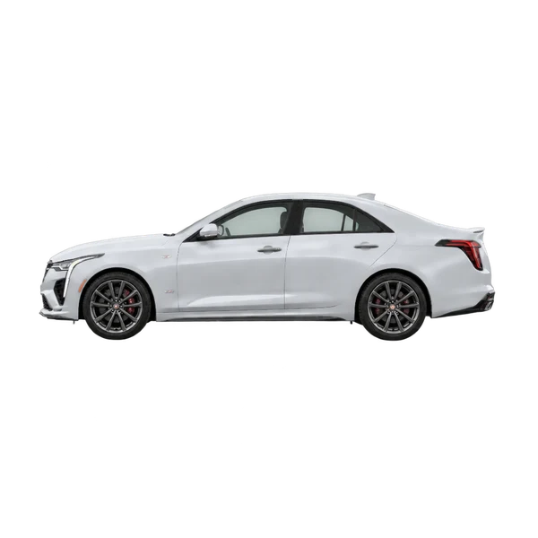 シルバーの2026 Cadillac CT4 V(側面(左向き)ビュー)