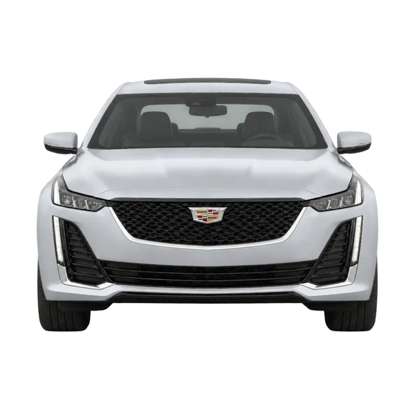 Cadillac CT5 2021 باللون فضي، منظر أمامي