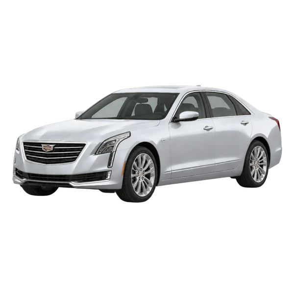 シルバーの2016 Cadillac CT6(フロントスリークォーター(左向き)ビュー)