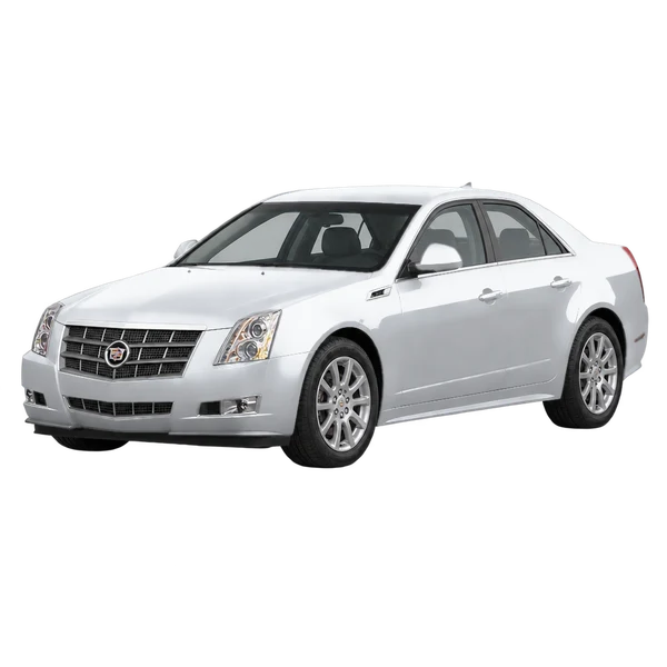 Cadillac CTS 2008 prata, vista dianteira em três quartos (voltada para a esquerda)