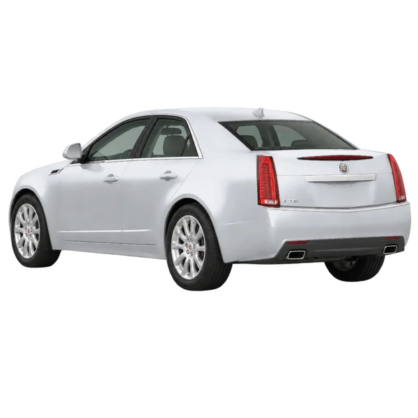 Cadillac CTS 2012 prata, vista três quartos traseira (voltada para a esquerda)