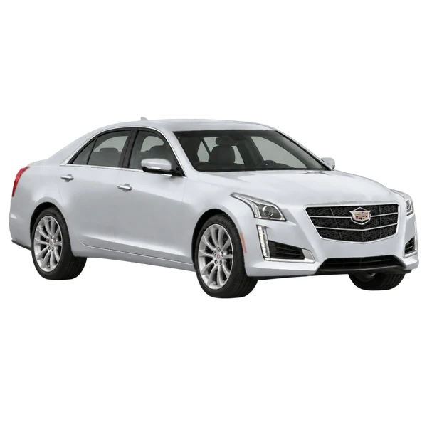 silver 2014 Cadillac CTS front three-quarter (facing right) view