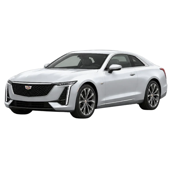 Cadillac Eldorado 2024 argent, vue trois-quarts avant (orienté vers la gauche)