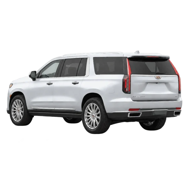 2021 Cadillac Escalade ESV in Silber, Ansicht: Dreiviertelansicht von hinten (nach links gerichtet)