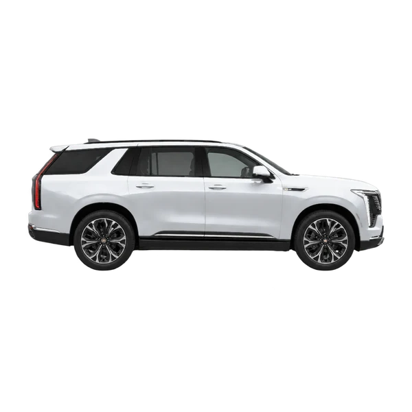 Cadillac Escalade IQL 2027 باللون فضي، منظر منظر جانبي (باتجاه اليمين)