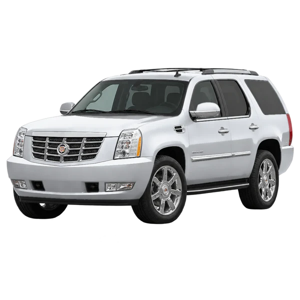 silver 2008 Cadillac Escalade front three-quarter (facing left) view