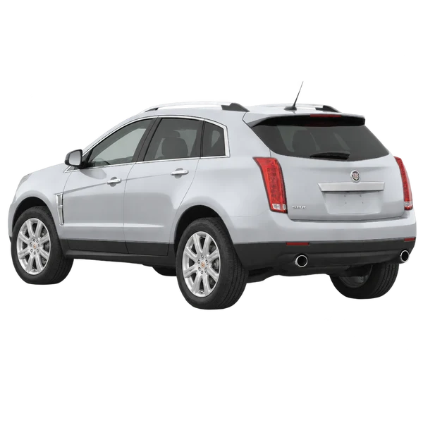 Cadillac SRX 2016 prata, vista três quartos traseira (voltada para a esquerda)