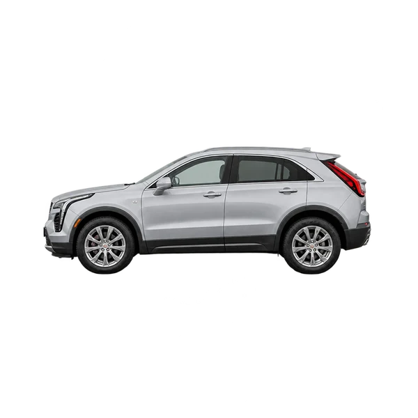 シルバーの2024 Cadillac XT4（側面（左向き）ビュー）