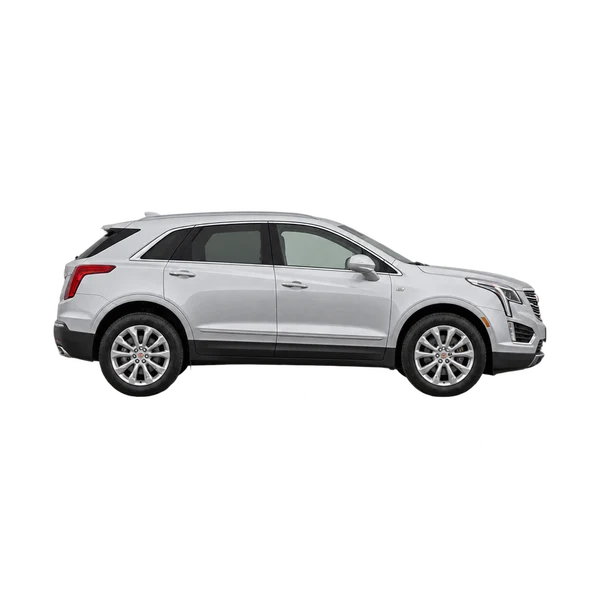 シルバーの2017 Cadillac XT5(側面(右向き)ビュー)