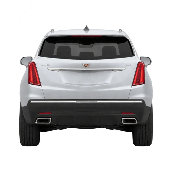 Cadillac XT5 2019 باللون فضي، منظر من الخلف