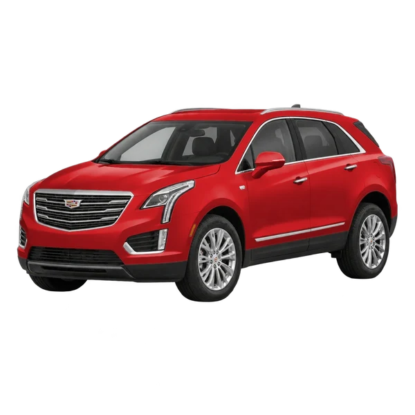 2021 Cadillac XT5 in rot, Ansicht: Dreiviertelansicht vorne (nach links gerichtet)