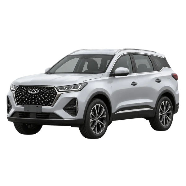 Chery Tiggo 7 Pro 2026 argent, vue trois-quarts avant (orienté vers la gauche)
