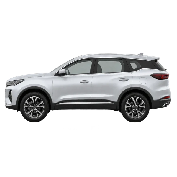 Chery Tiggo 7 2026 prata, vista lateral (voltada para a esquerda)