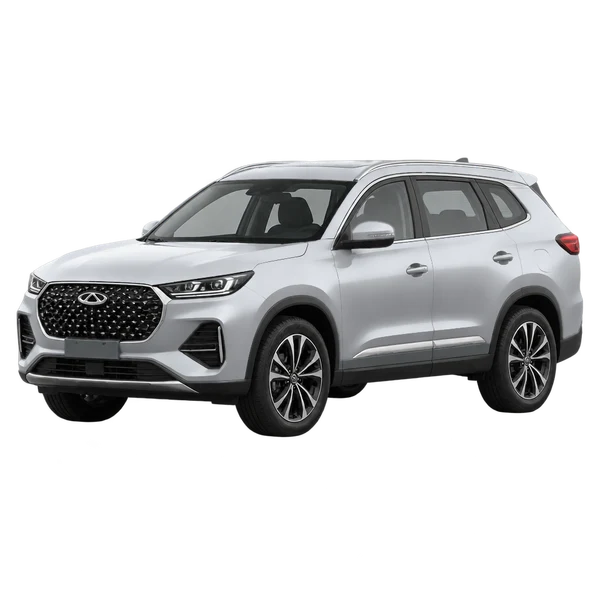 シルバーの2026 Chery Tiggo 8(フロントスリークォーター(左向き)ビュー)