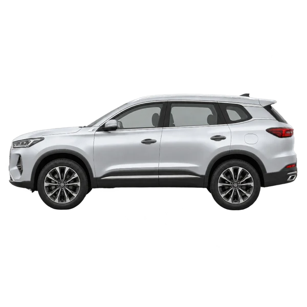 Chery Tiggo 2025 prata, vista lateral (voltada para a esquerda)