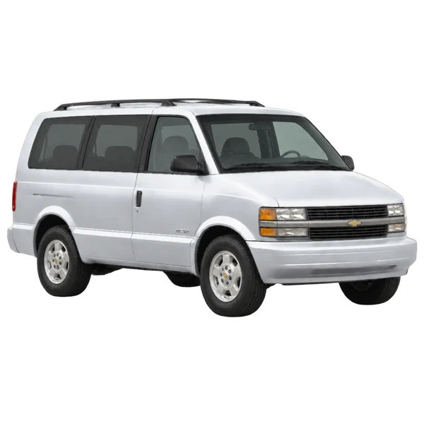 silver 2002 Chevrolet Astro Van front three-quarter (facing right) view