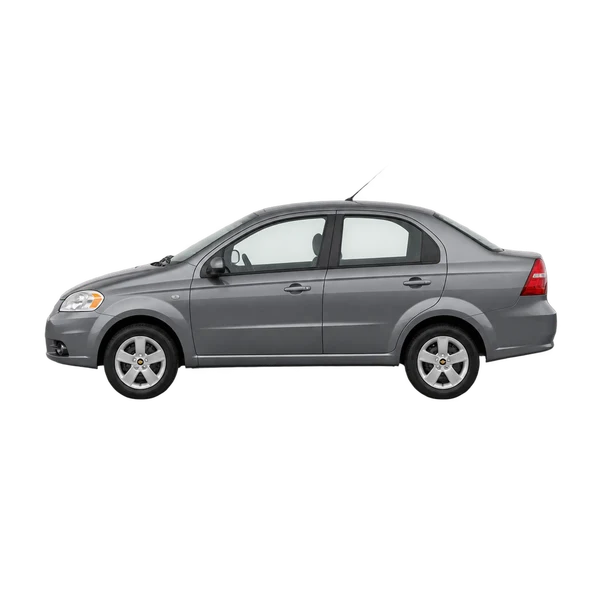 Chevrolet Aveo 2008 باللون رمادي، منظر جانبي (متجه إلى اليسار)