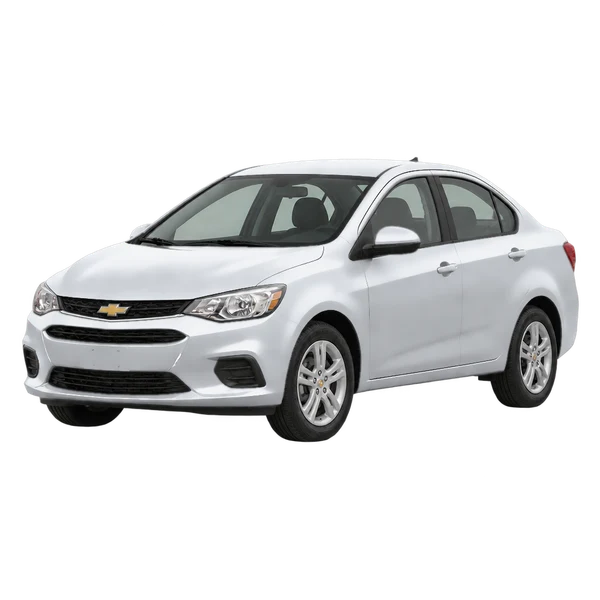 Chevrolet Aveo 2025 argent, vue trois-quarts avant (orienté vers la gauche)
