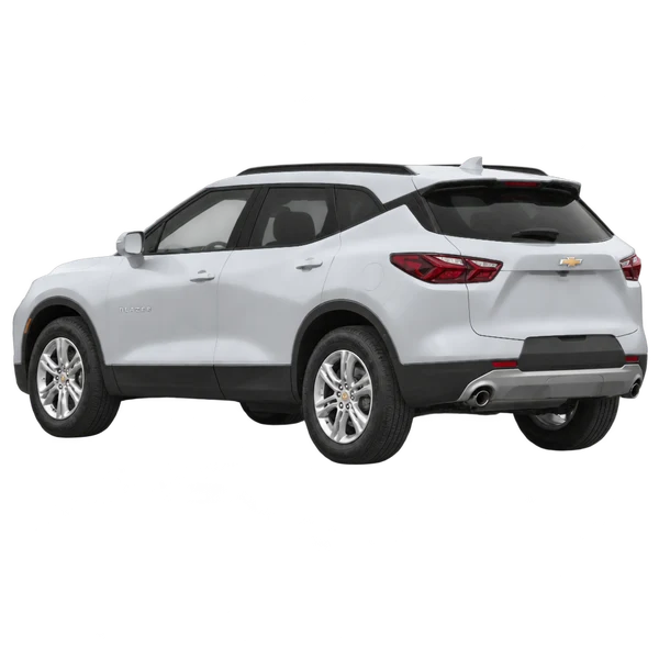 Chevrolet Blazer 2021 باللون فضي، منظر ثلاثة أرباع خلفي (باتجاه اليسار)