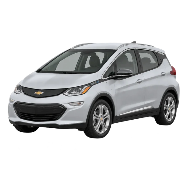 Chevrolet Bolt EV 2017 prata, vista dianteira em três quartos (voltada para a esquerda)
