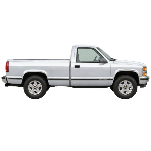 Chevrolet C 1500 1995 argent, vue profil (tourné vers la droite)
