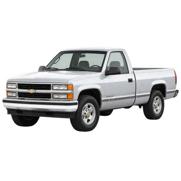 Chevrolet C1500 1998 argent, vue trois-quarts avant (orienté vers la gauche)